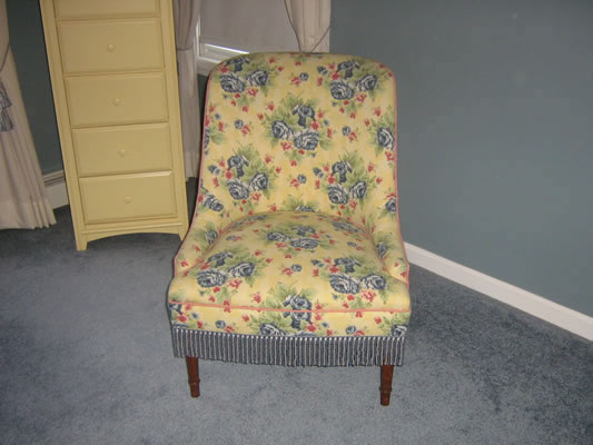 Custom Upholstered Slipper Chair