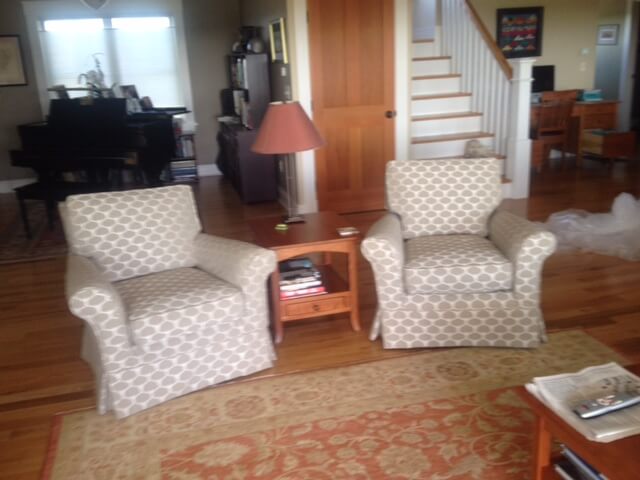matching slipcovered chairs