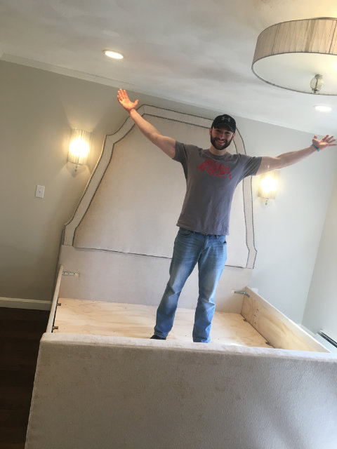 custom bed and headboard