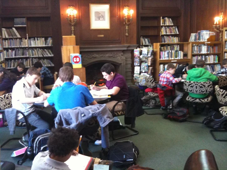 High traffic library updates chairs with reupholstery services from Locatelli-Smith Interiors.
